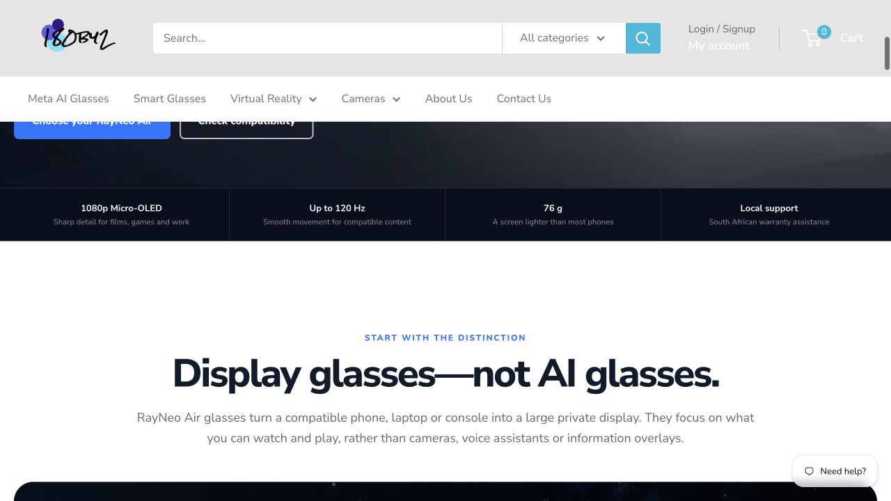 RayNeo Air wearable display glasses
